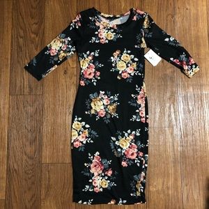 Floral Pattern Fitted Dress NWT
